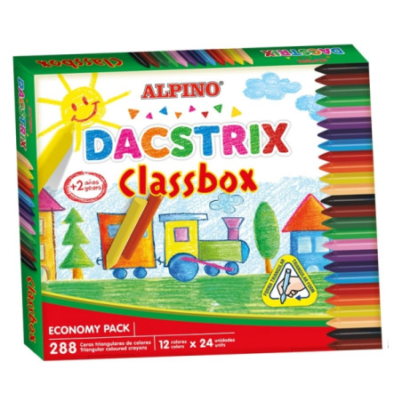 Alpino Dacstrix Economy Pack de 288 Ceras Semiblandas de Colores