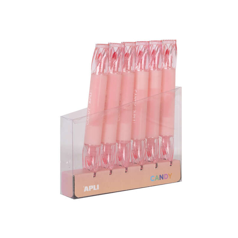 Apli Caramelo Marcador Doble Punta 5mm Plana y 2mm Redonda (6u.)