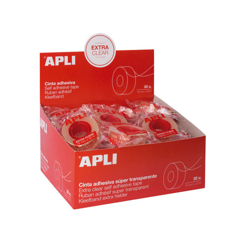 Apli Cinta Adhesiva Extra Clear 19mm x 33m (35u.)