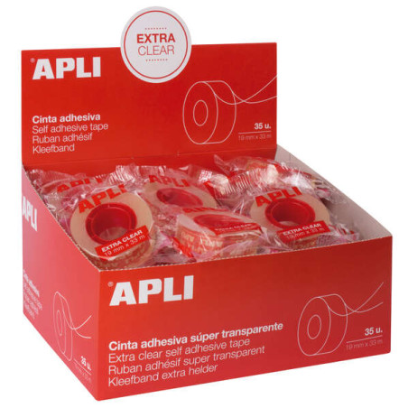 Apli Cinta Adhesiva Extra Clear 19mm x 33m (35u.)