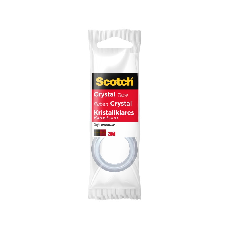 Scotch Crystal Pack de 2 Cintas Adhesivas Invisible 19mm x 10m