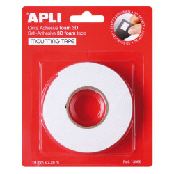 Apli Cinta Adhesiva Doble Cara Foam 3D 19mm x 2.28m
