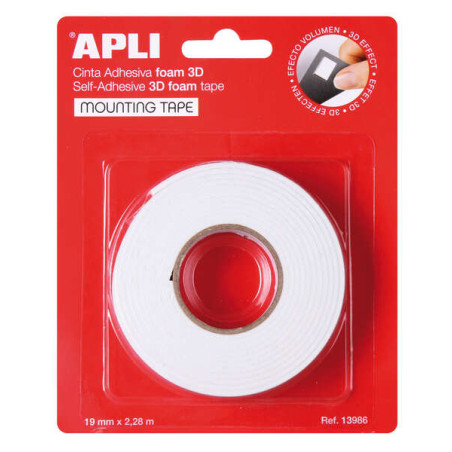 Apli Cinta Adhesiva Doble Cara Foam 3D 19mm x 2.28m