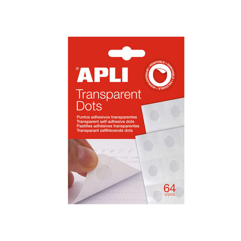 Apli Pack de 64 Puntos Adhesivos Removibles