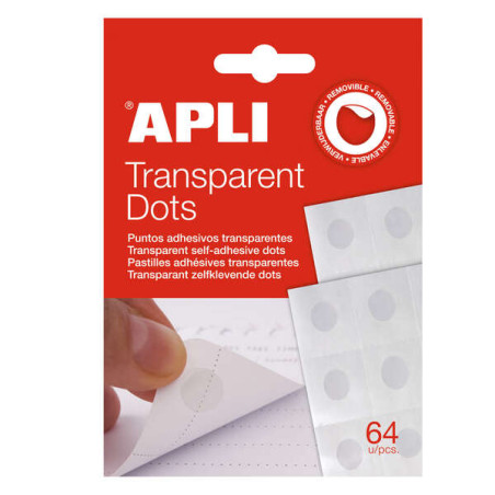 Apli Pack de 64 Puntos Adhesivos Removibles