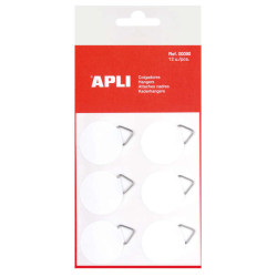 Apli Pack de 12 Colgadores Autoadhesivos Redondos Ø 30mm (10u.)