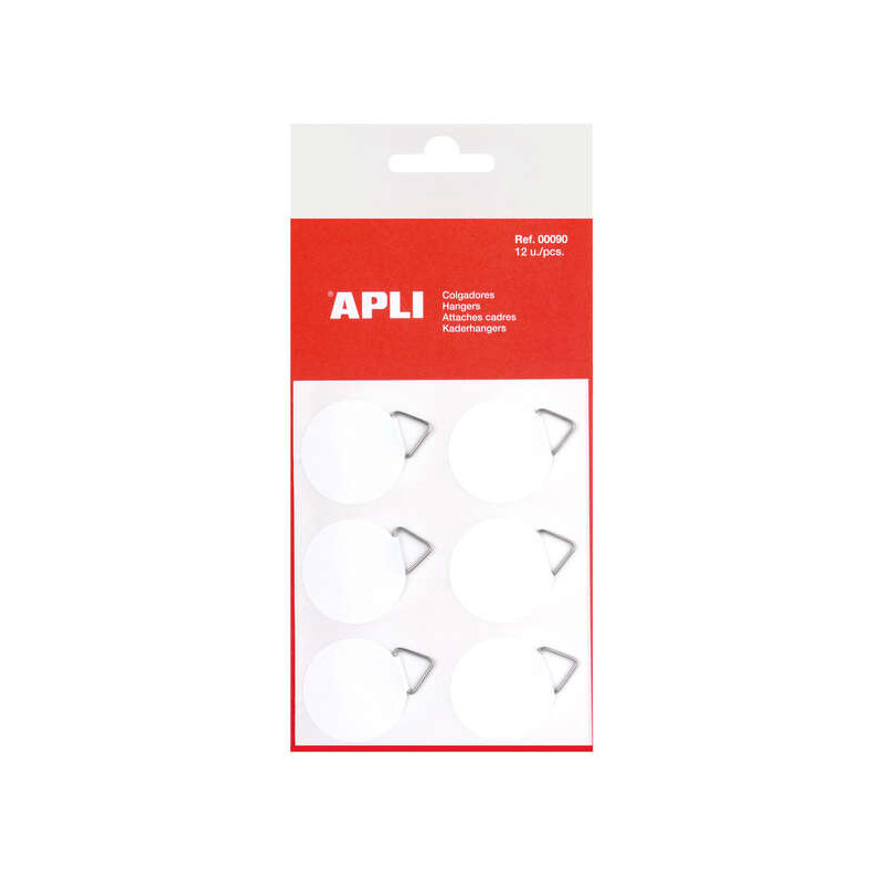 Apli Pack de 12 Colgadores Autoadhesivos Redondos Ø 30mm (10u.)