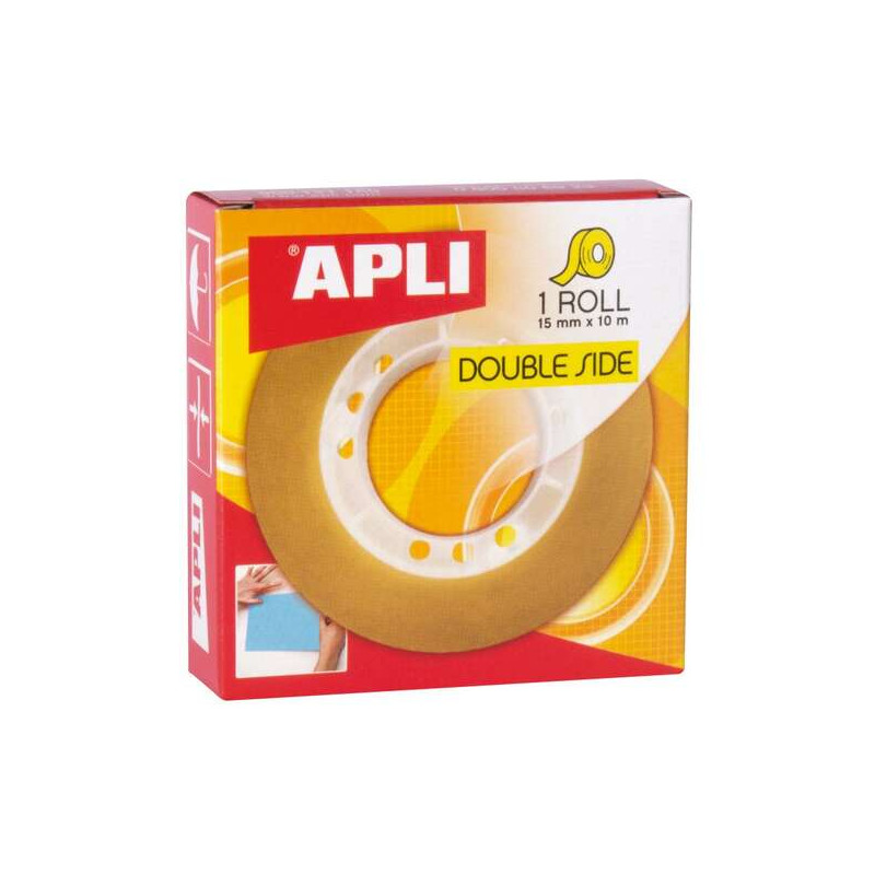 Apli Cinta Adhesiva de Doble Cara 15 mm x 10 m