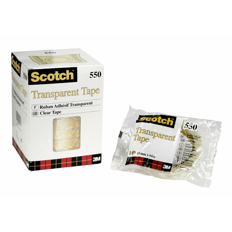 Scotch 550 Pack de 10 Cintas Adhesivas 15mm x 66m