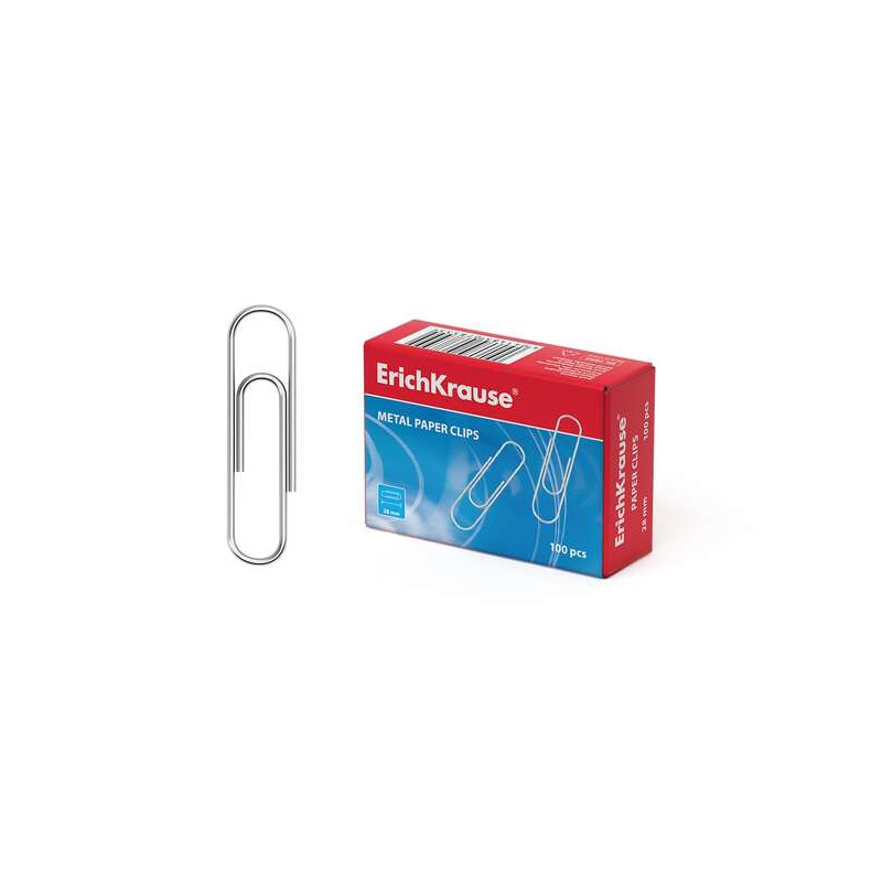 ErichKrause Caja de 100 Clips Metalicos Galvanizados 28mm