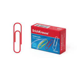 ErichKrause Caja de 100 Clips de Colores con Recubrimiento de Vinilo