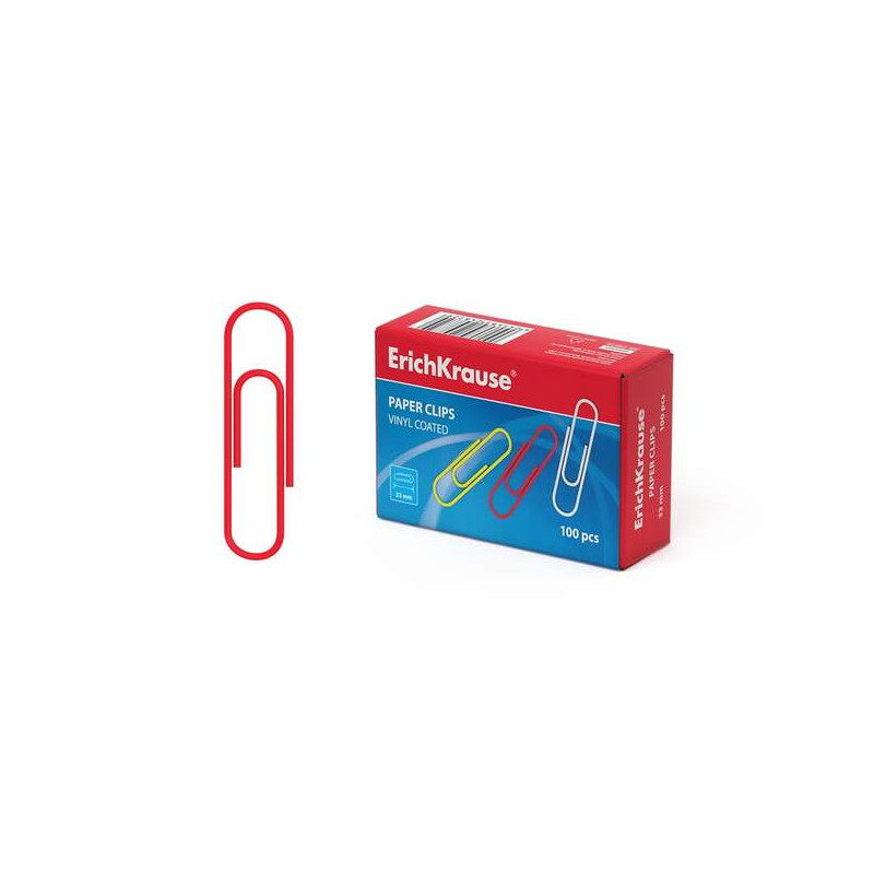 ErichKrause Clips de Acero Recubiertos de Plastico