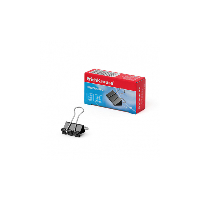 ErichKrause Pack de 12 Pinzas para Papeles 15mm