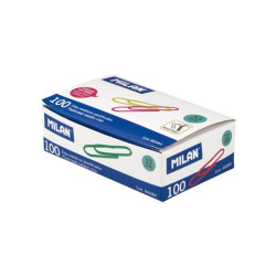 Milan Caja de 100 Clips Metalicos Plastificados 33mm