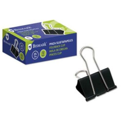 Bismark Pack de 12 Pinzas Sujetapapeles Metalicas de 25mm