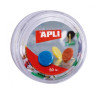 Apli Caja de 50 Chinchetas Niqueladas con Cabezal de Plastico