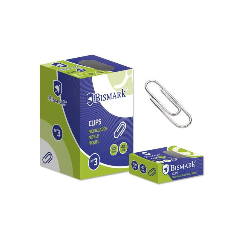 Bismark Pack de 100 Clips Nº3 42mm
