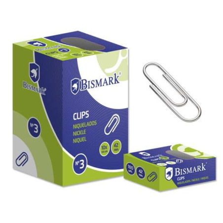 Bismark Pack de 100 Clips Nº3 42mm
