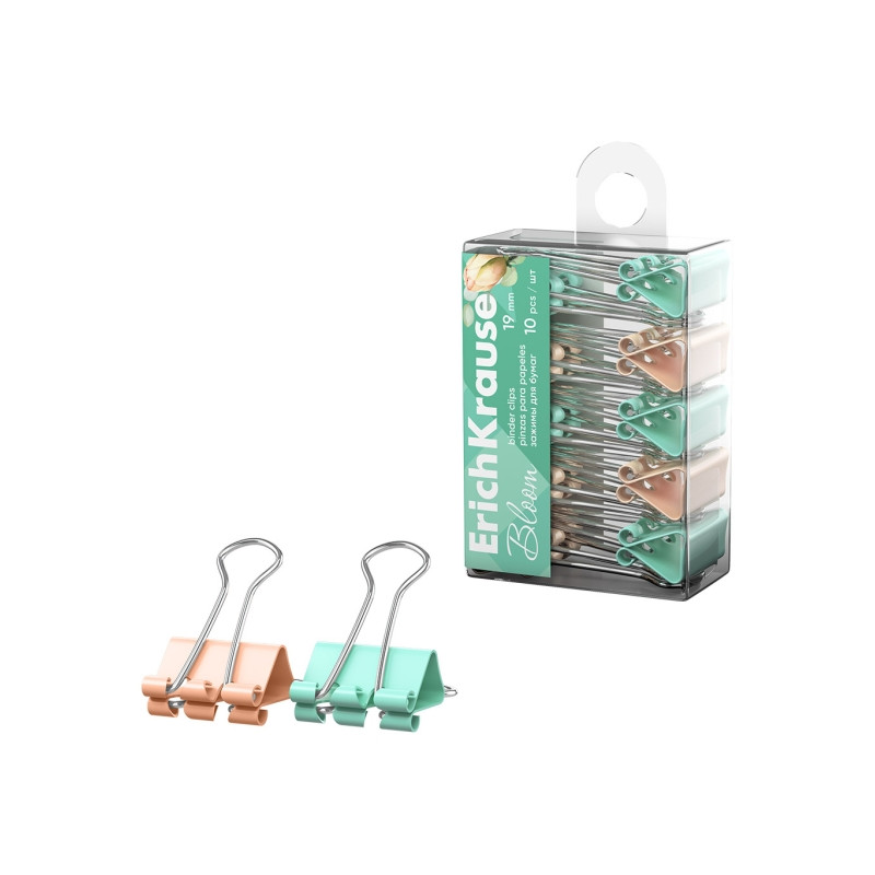 ErichKrause Pastel Bloom Pack de 10 Pinzas Sujetapapeles