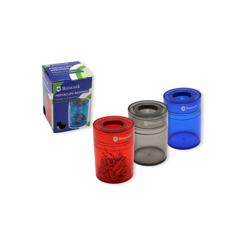 Bismark Portaclips de Plastico con Deposito Transparente