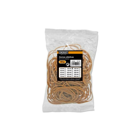 Ingraf Bolsa de 100gr de Gomas Elasticas 80mm