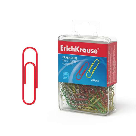 ErichKrause Clips de Colores con Recubrimiento de Plastico