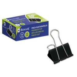 Bismark Pack de 12 Pinzas Sujetapapeles Metalica de 32mm