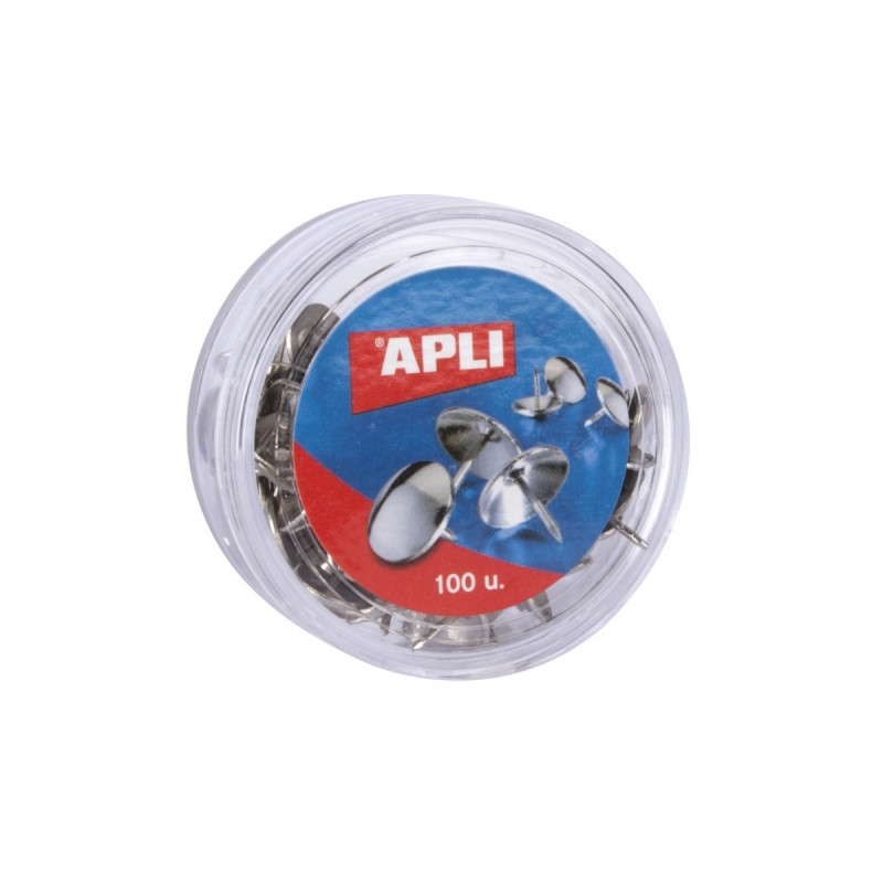 Apli Caja de 100 Chinchetas Niqueladas Ø 10mm