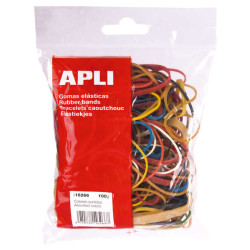 Apli Pack de Gomas Elasticas con Medidas y Colores Surtidos