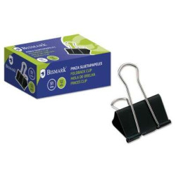 Bismark Pack de 12 Pinzas Sujetapapeles Metalicas de 51mm