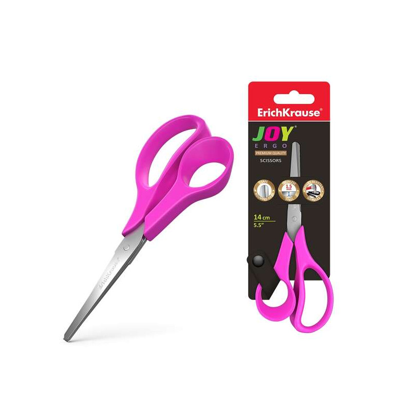 ErichKrause Joy Ergo Tijeras de Acero Inoxidable 14cm