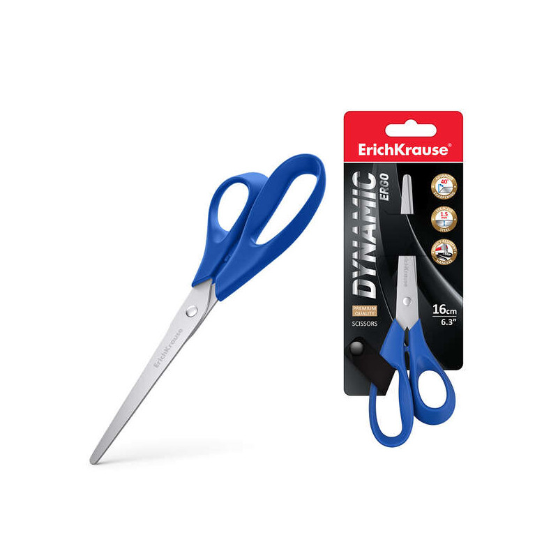 ErichKrause Dynamic Tijeras con Cuchillas de Acero Inoxidable 16cm