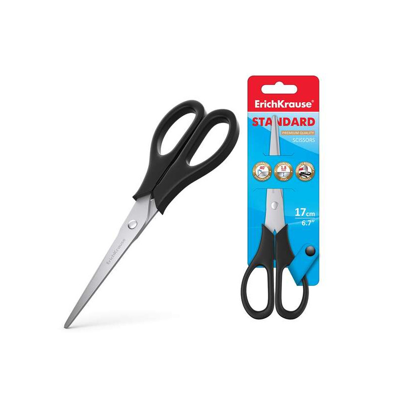 ErichKrause Standard Tijeras con Cuchillas de Acero Inoxidable 17cm