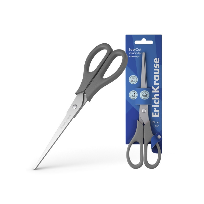 ErichKrause EasyCut Tijeras de Acero Inoxidable 19cm