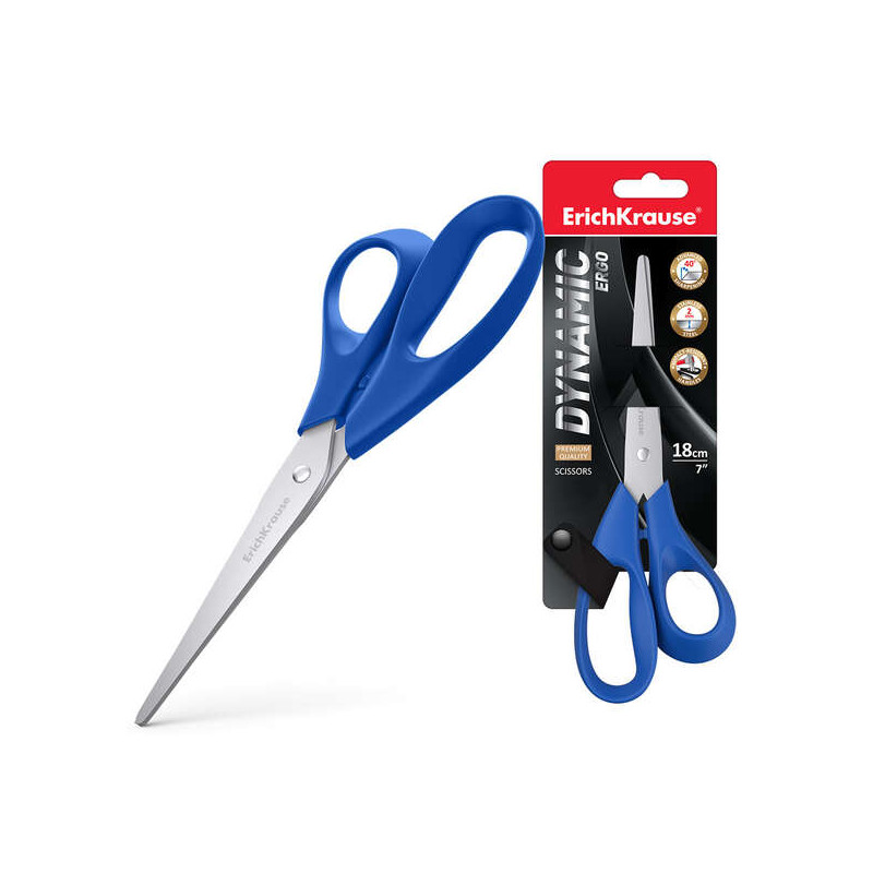 ErichKrause Dynamic Tijeras con Cuchillas de Acero Inoxidable 18cm
