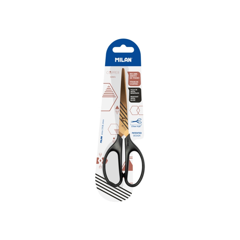 Milan Copper Tijeras de Oficina de 17cm
