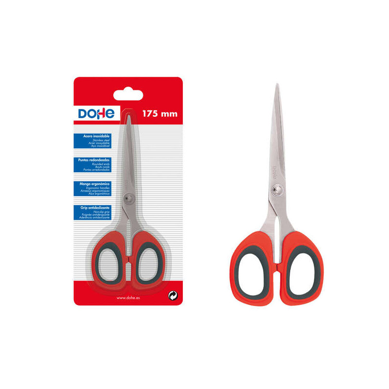 Dohe Tijeras de Acero Inoxidable Rojo