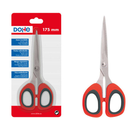 Dohe Tijeras de Acero Inoxidable Rojo