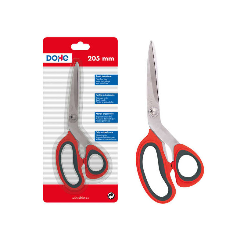 Dohe Tijeras de Acero Inoxidable Rojo