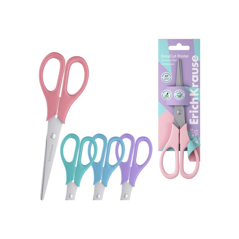 ErichKrause EasyCut Pastel Tijeras de 17cm