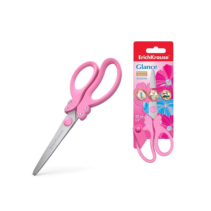 ErichKrause Glance Tijeras con Cuchillas de Acero Inoxidable 15cm