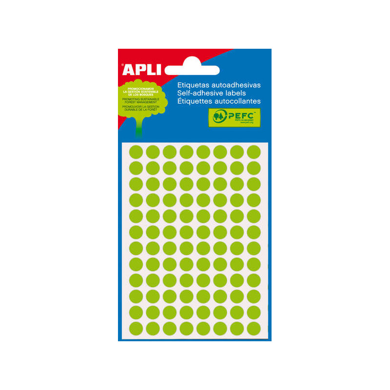 Apli Minibolsa de 288 Etiquetas Redondas Ø 8mm