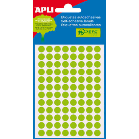 Apli Minibolsa de 288 Etiquetas Redondas Ø 8mm