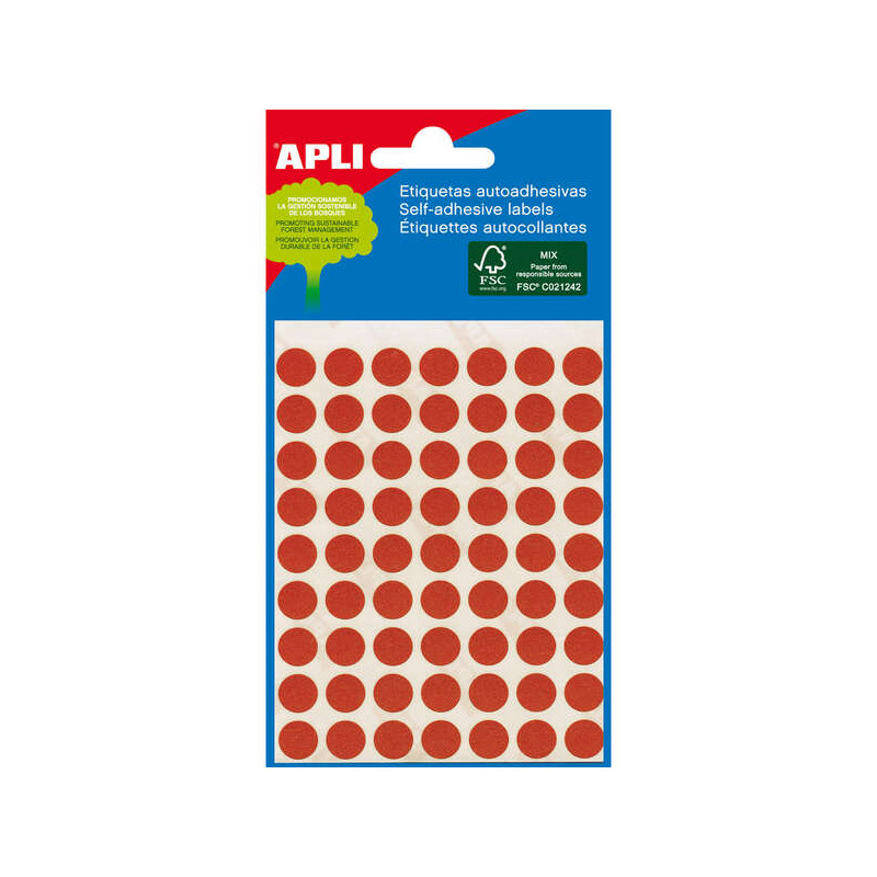 Apli Minibolsa de 288 Etiquetas Redondas Ø 8mm