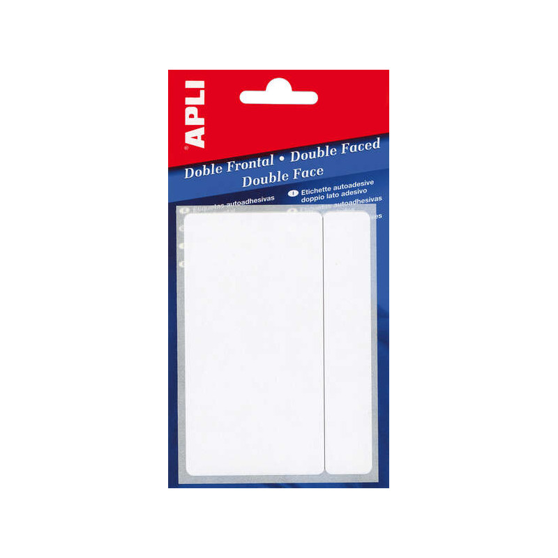 Apli Etiquetas Doble Frontal Blancas 53.0 x 82.0mm