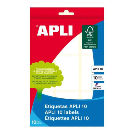 Apli Pack de 90 Etiquetas Rectangulares 34x53mm
