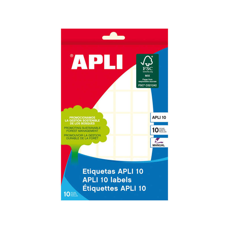 Apli Pack de 420 Etiquetas Permanentes 16.0 x 22.0mm