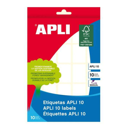 Apli Pack de 250 Etiquetas Permanentes 19x27mm