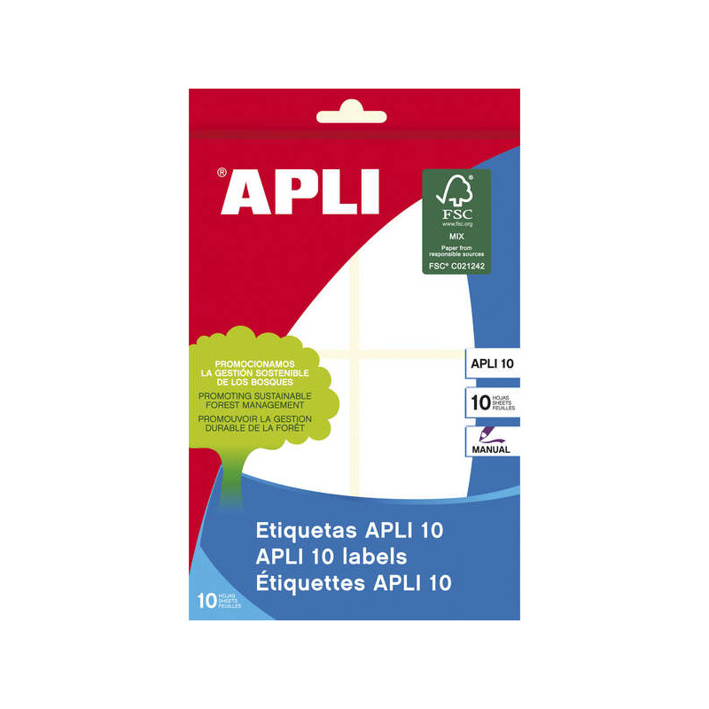 Apli Pack de 40 Etiquetas Rectangulares 50x70mm