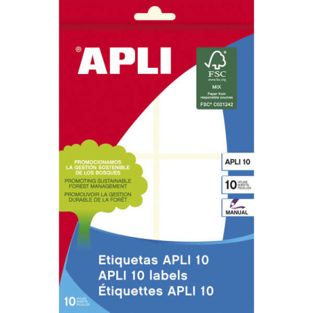 Apli Pack de 40 Etiquetas Rectangulares 50x70mm